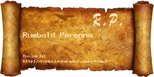 Rumbold Perenna névjegykártya